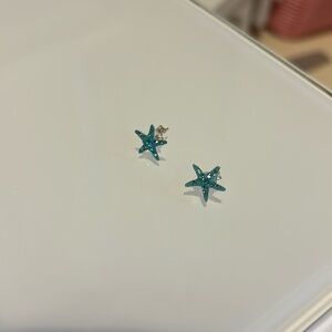 Blue starfish earrings
